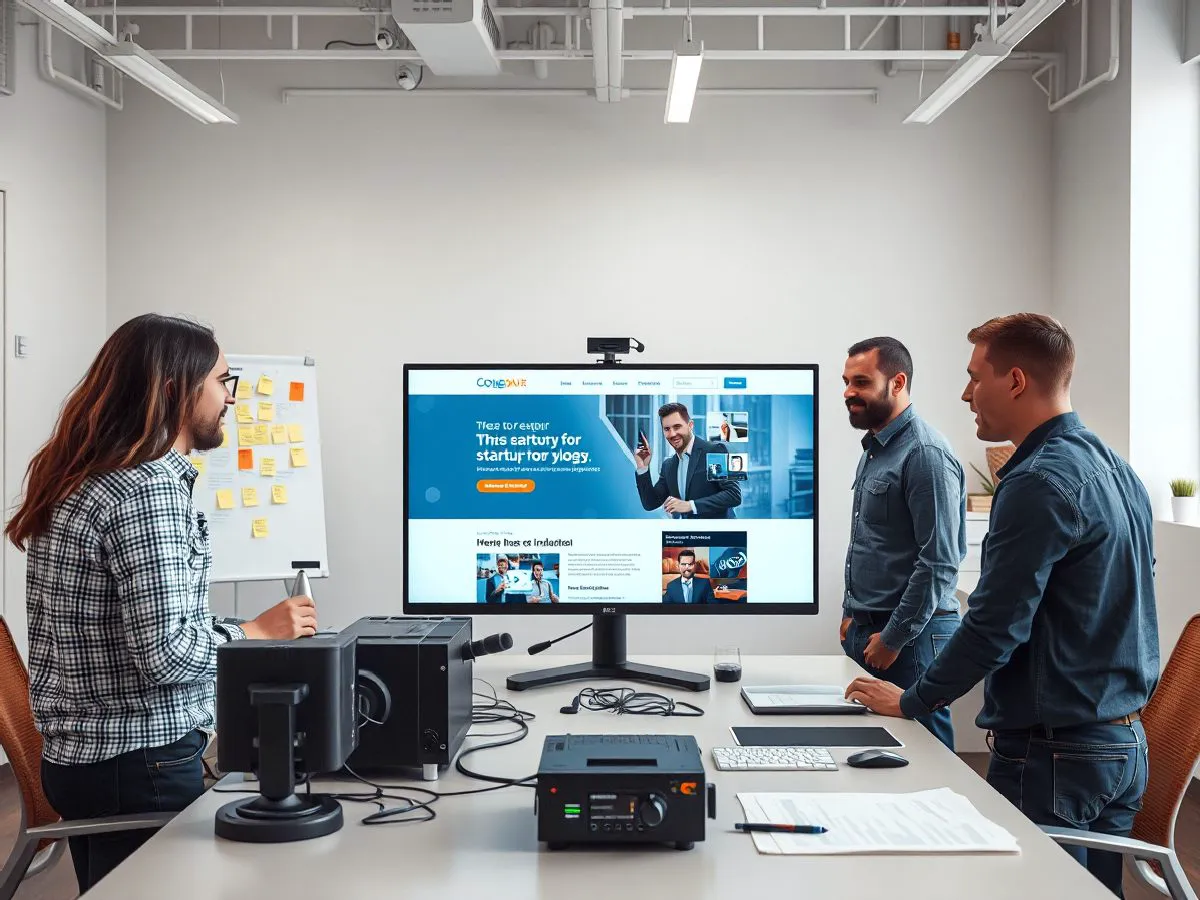 初创科技公司官网案例展示:团队讨论网站设计